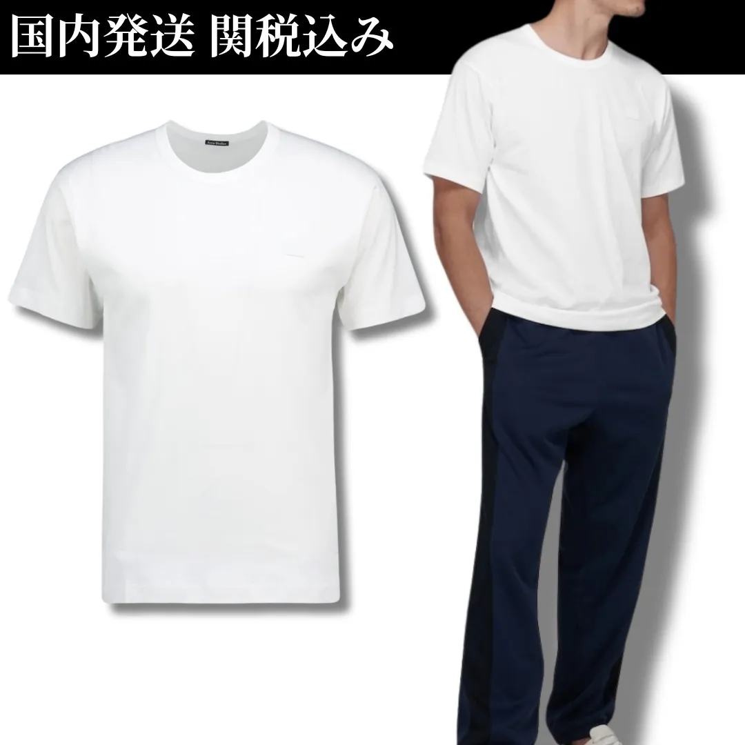 Acne Studios  |Crew Neck Street Style Plain Cotton Short Sleeves Logo