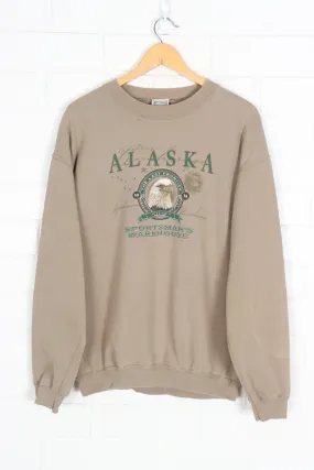 Alaska Sportsman's Warehouse Bald Eagle Brown Sweatshirt (L)