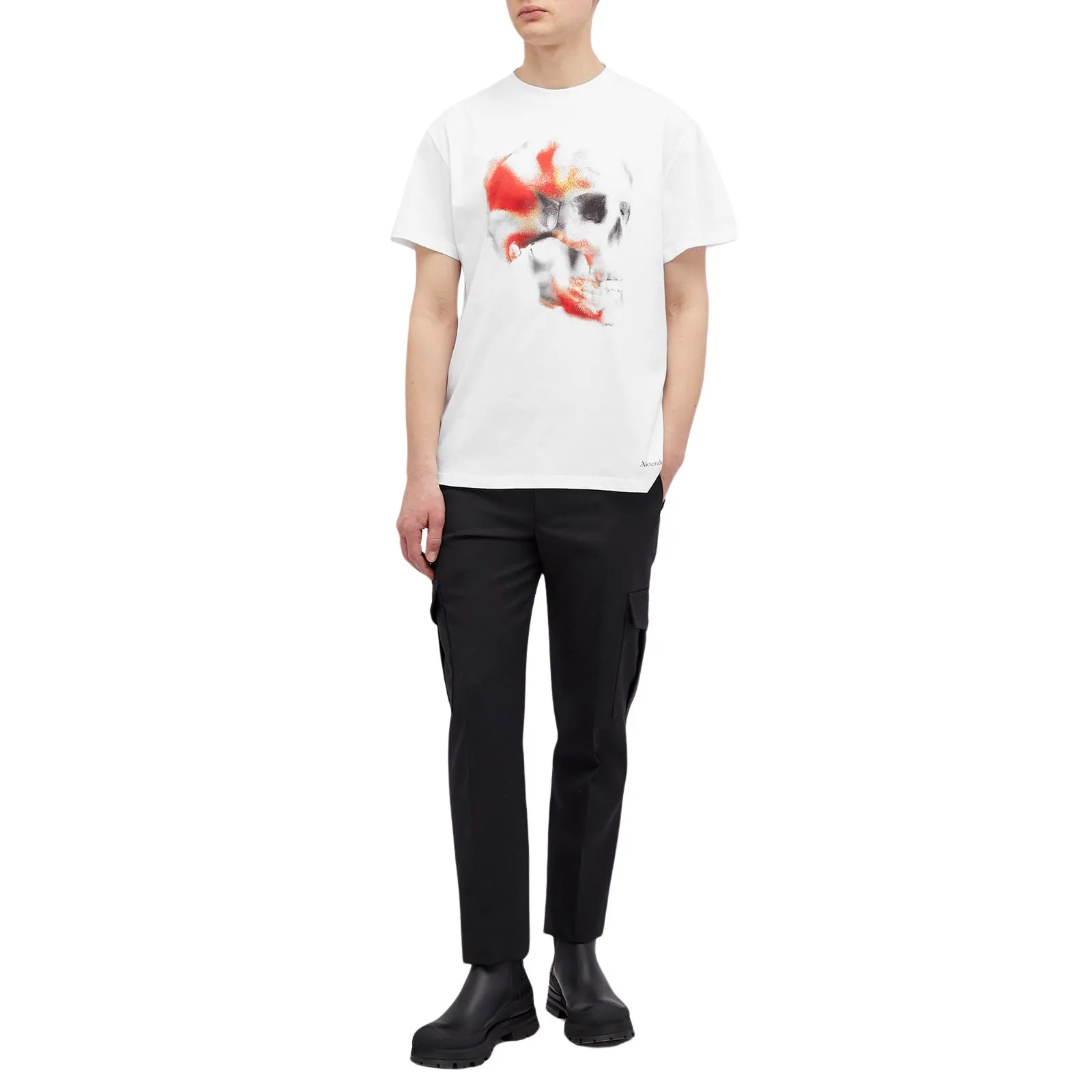 alexander mcqueen  |Crew Neck Unisex Street Style Cotton Short Sleeves Logo