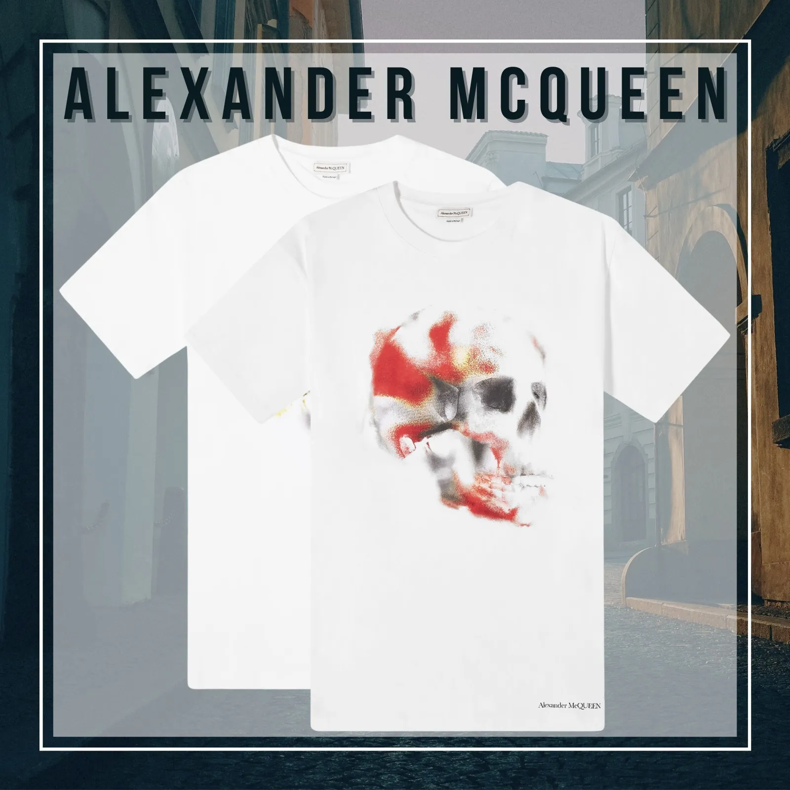 alexander mcqueen  |Crew Neck Unisex Street Style Cotton Short Sleeves Logo