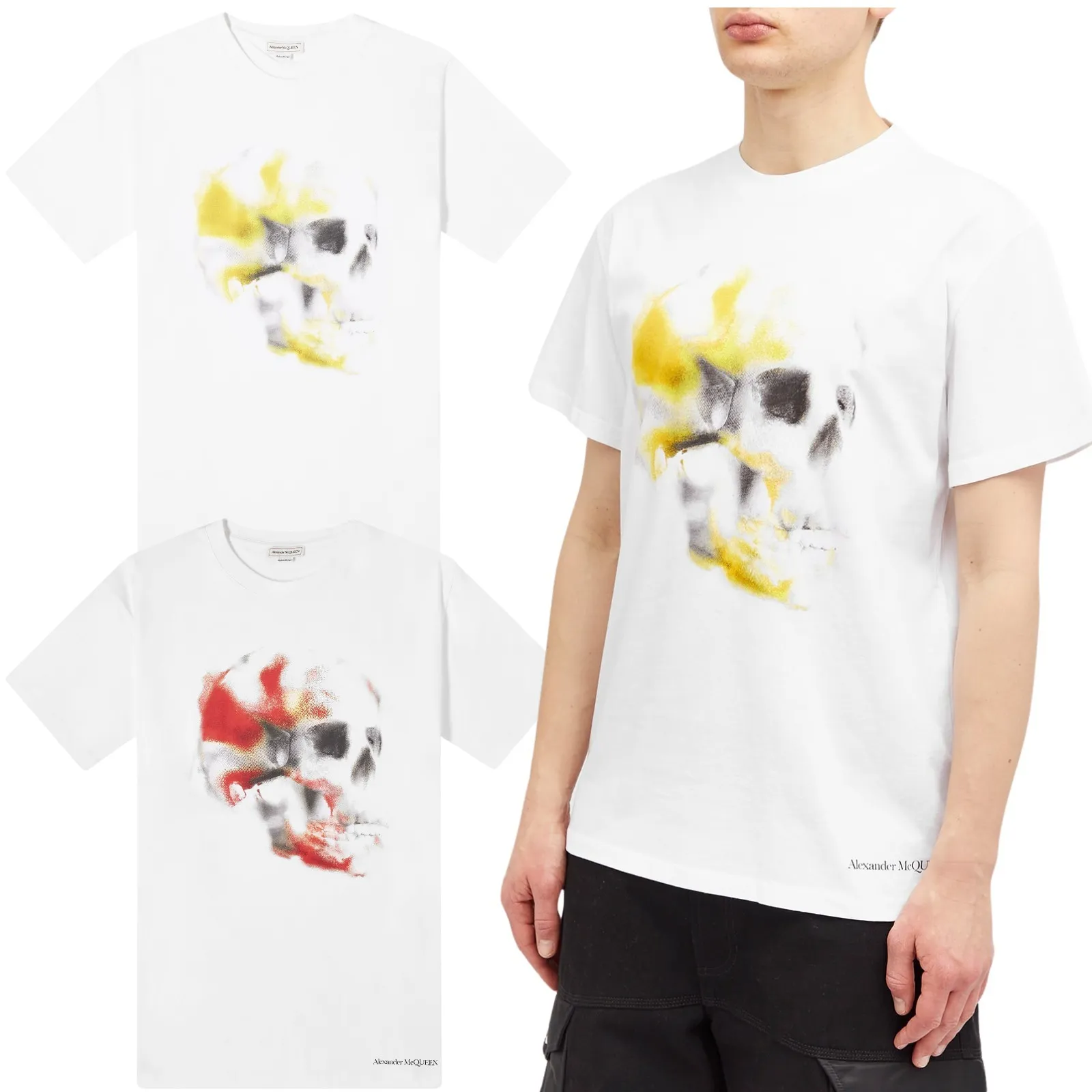 alexander mcqueen  |Crew Neck Unisex Street Style Cotton Short Sleeves Logo