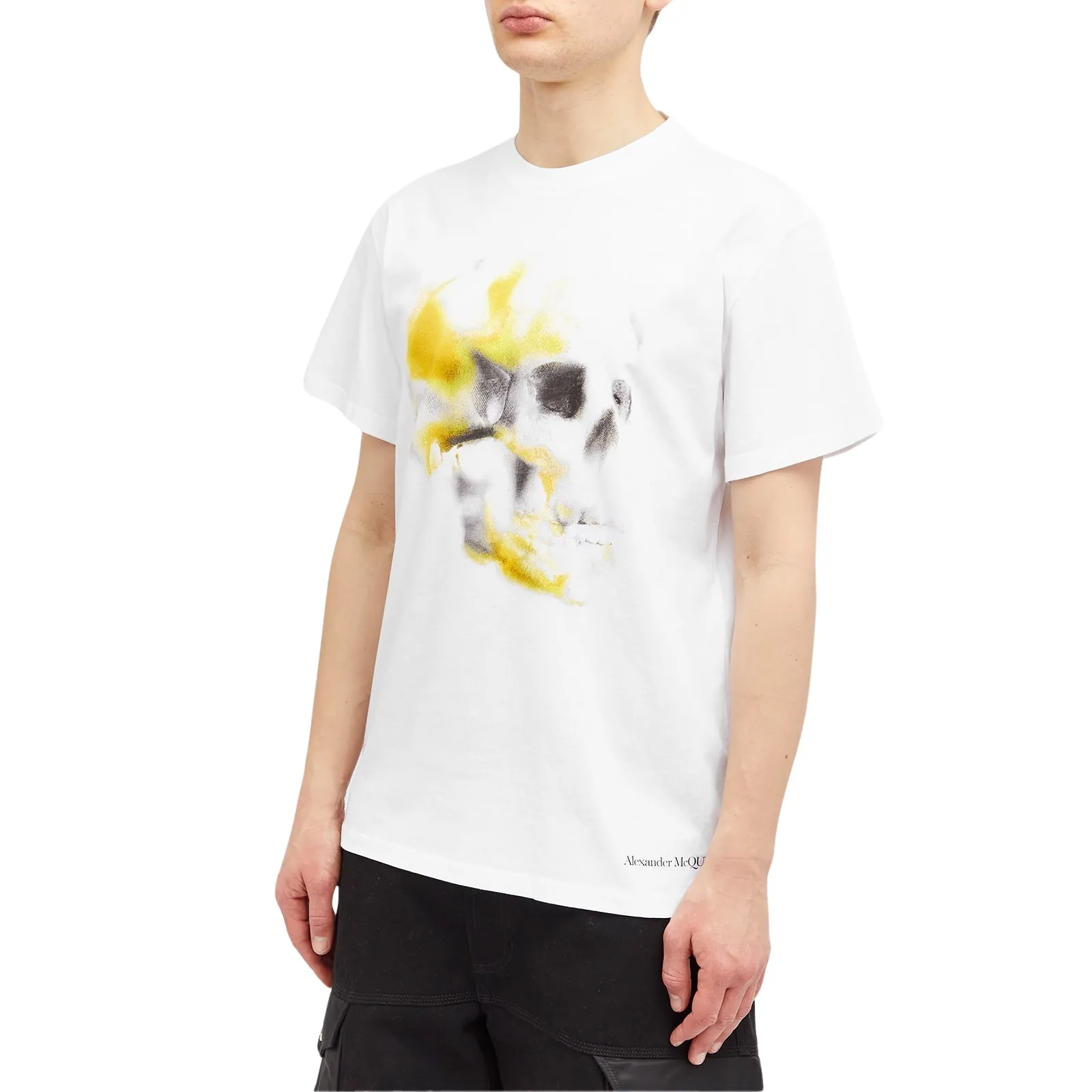 alexander mcqueen  |Crew Neck Unisex Street Style Cotton Short Sleeves Logo