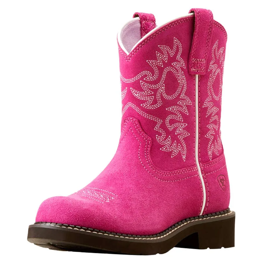 Ariat Girl's Fatbaby Western Boots - Hottest Pink