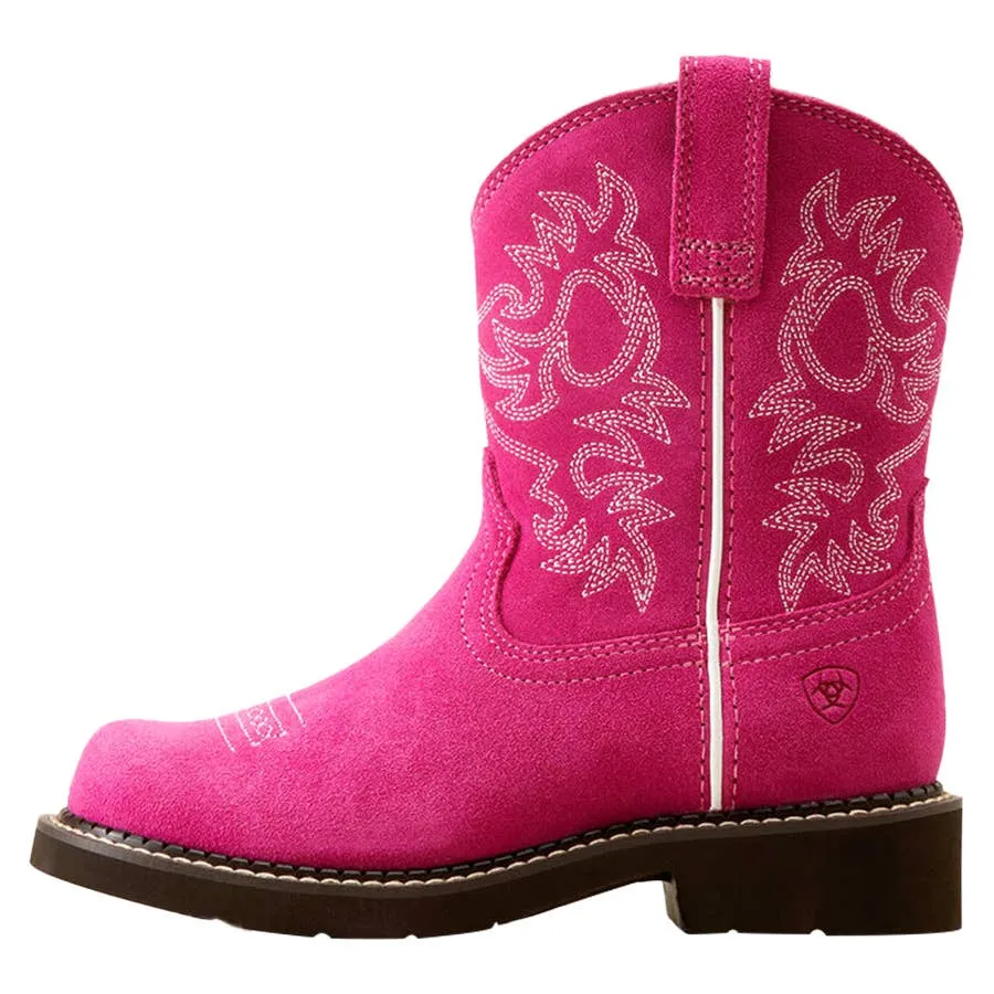 Ariat Girl's Fatbaby Western Boots - Hottest Pink