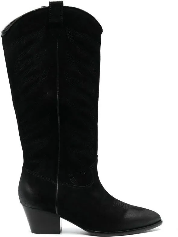 Ash cow-boy knee-length boots Black