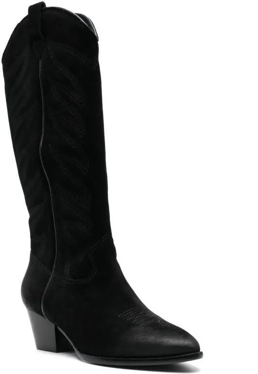 Ash cow-boy knee-length boots Black