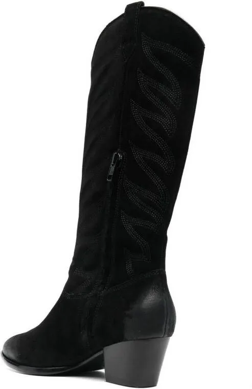 Ash cow-boy knee-length boots Black