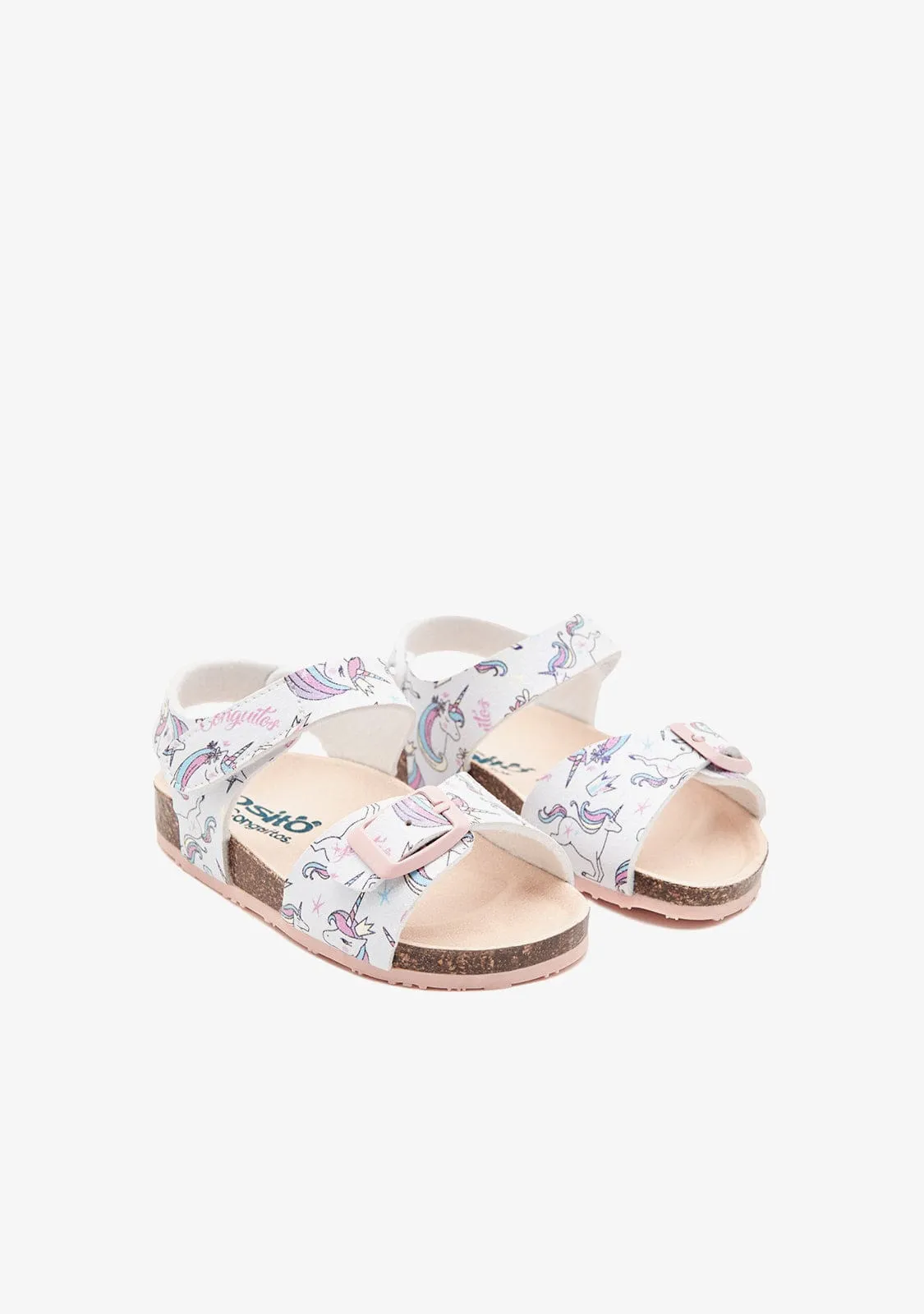 Baby´s White Unicorns Bio Sandals