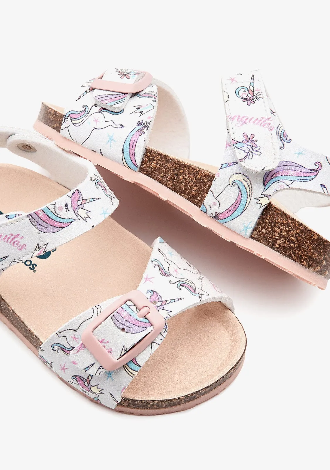 Baby´s White Unicorns Bio Sandals