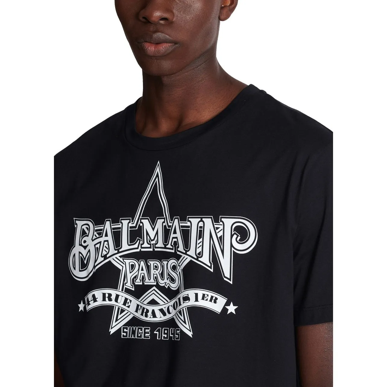 BALMAIN  |Crew Neck Plain Cotton Short Sleeves Logo Luxury