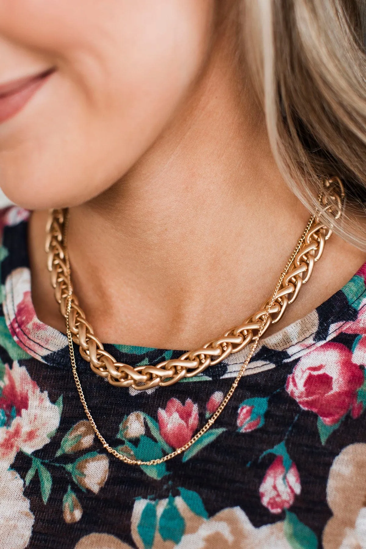 Boost Our Love 2-Tier Necklace- Gold