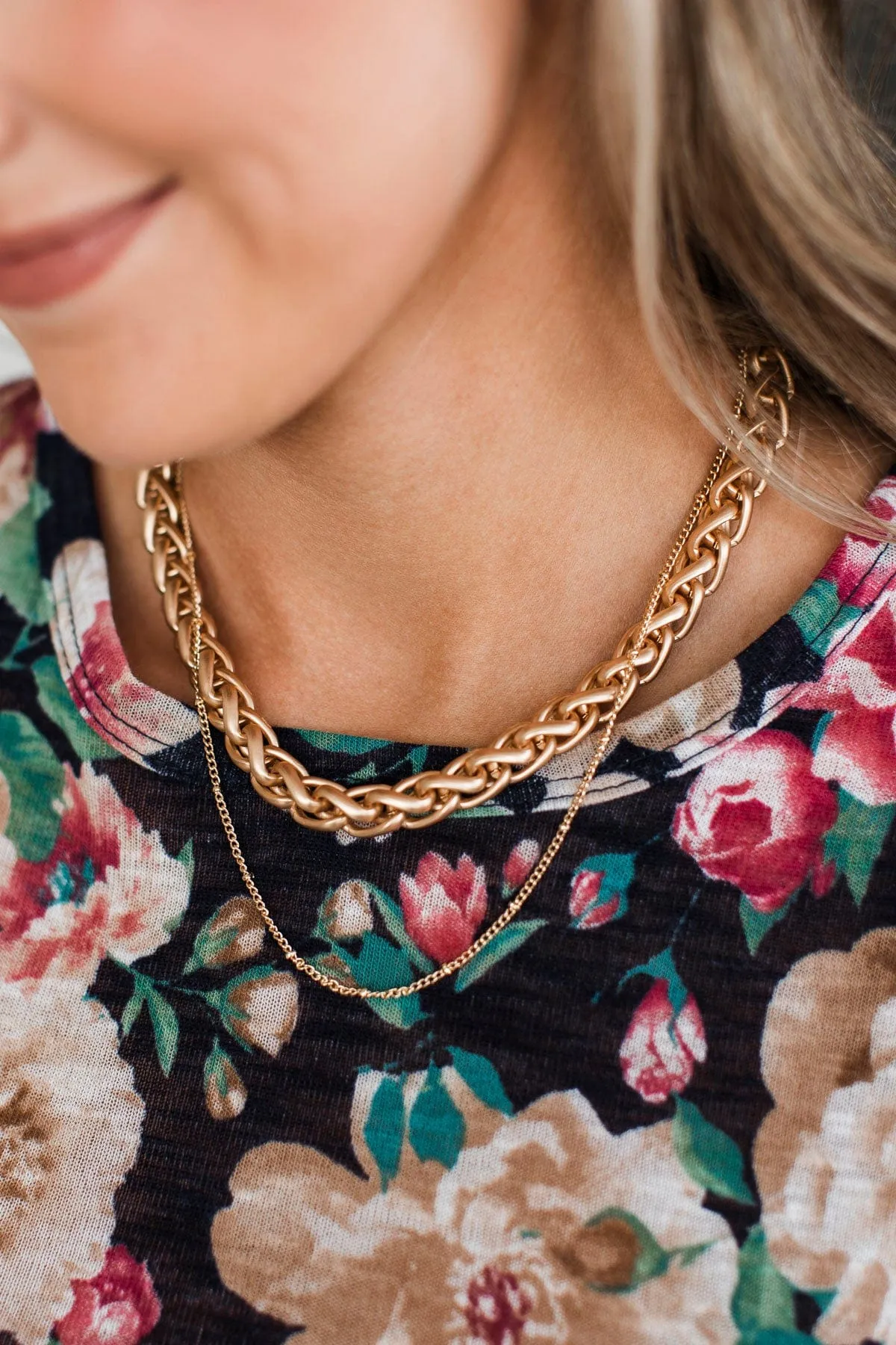 Boost Our Love 2-Tier Necklace- Gold