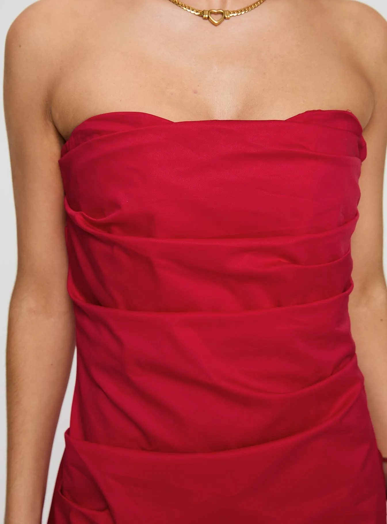 Bradwell Strapless Mini Dress Red Tall