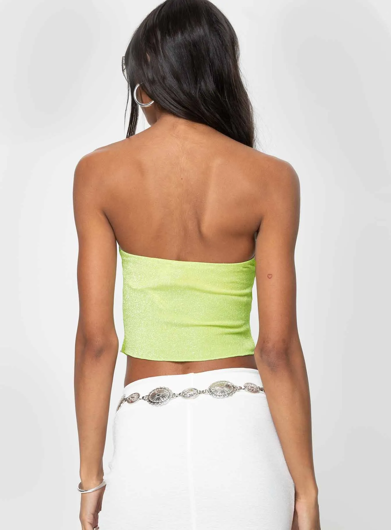 Carrow Strapless Top Green