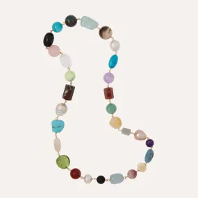 Caspian Pearl, Turquoise, and Aquamarine Necklace