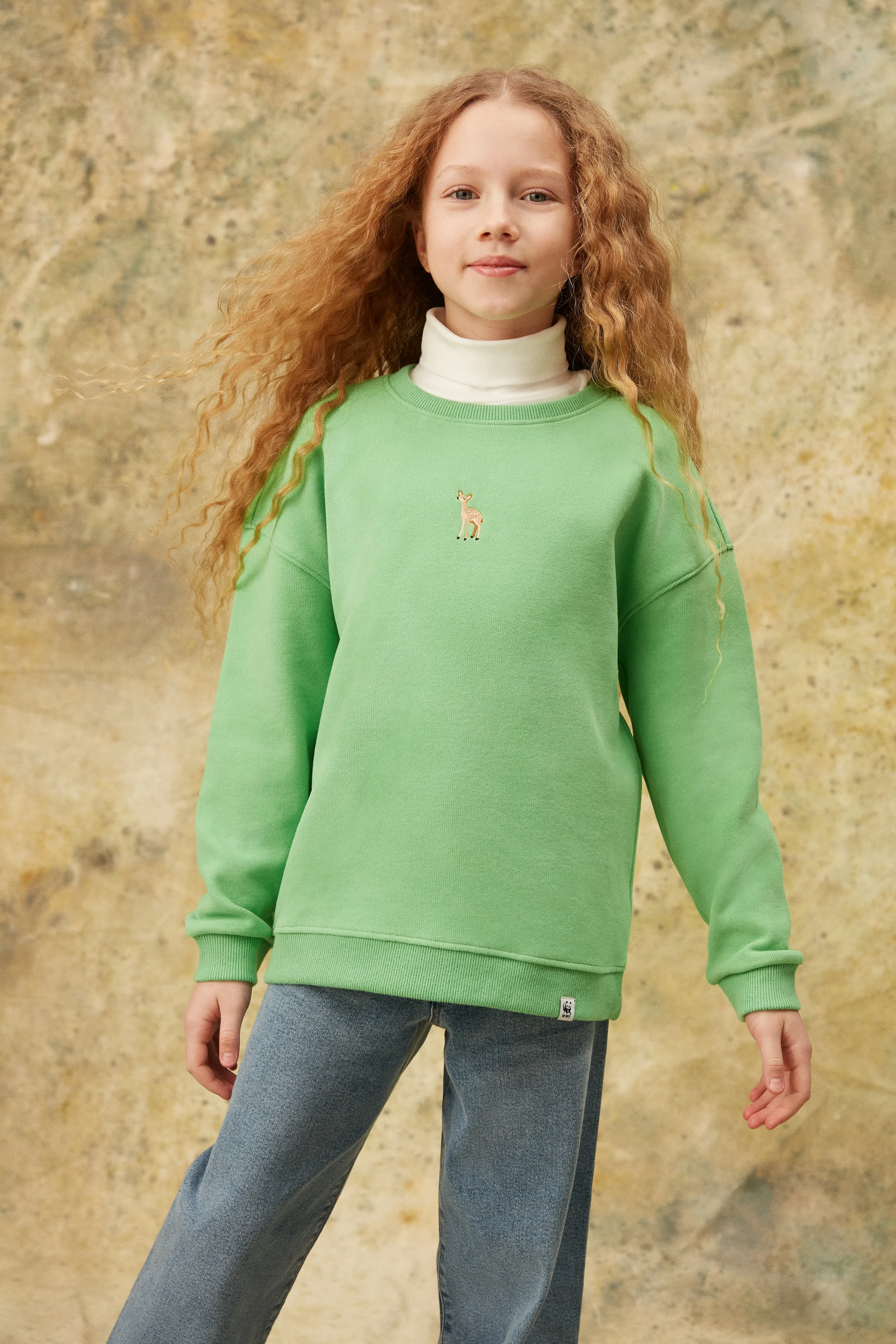 Ceylan Super Soft ocuk Sweatshirt - Su Yeili