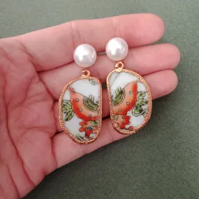 Chintz butterfly porcelain earrings