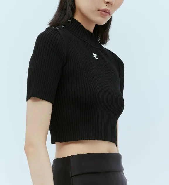 Courreges  |Casual Style Wool Street Style Short Sleeves Formal Style