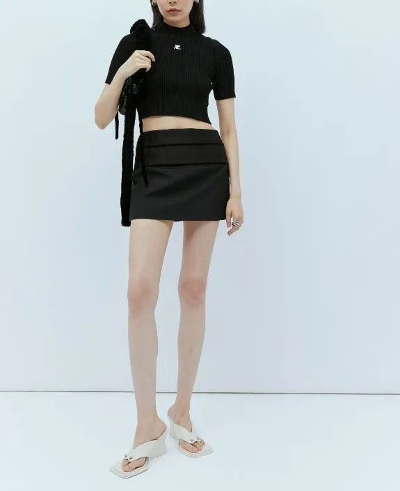 Courreges  |Casual Style Wool Street Style Short Sleeves Formal Style