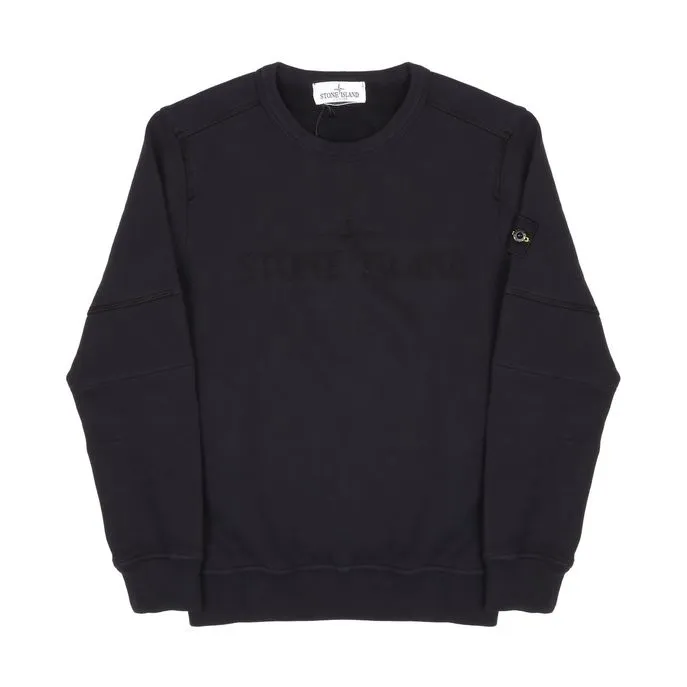 CREW NECK SWEATSHIRT WITH EMBROIDERED LOGO Kids Navy