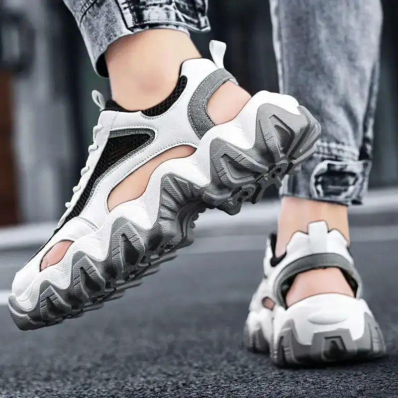 Deporte Summer Sandals 2024 With High Soles Man Slippers Tide Men's Casual Shoes Boy Child Men's Beach Sneakers Fur Tennis Net