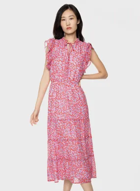 Dex Ruffled Sleeve Tiered Maxi Dress in Floral Bloom