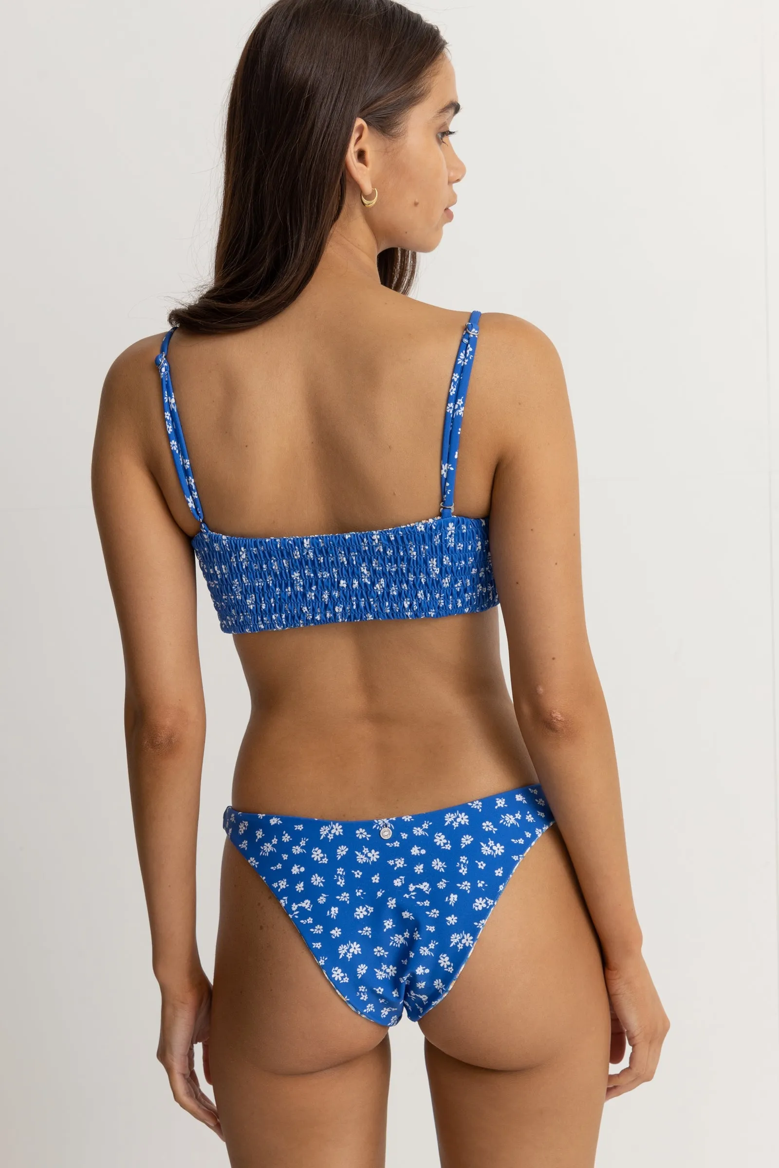 Elodie Floral Reversible Bandeau Top  Blue