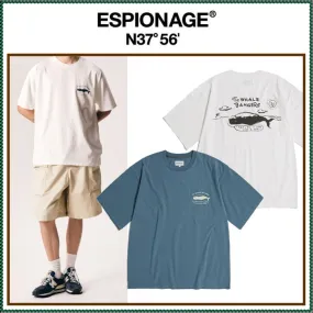 ESPIONAGE  |Street Style Plain Short Sleeves Logo T-Shirts