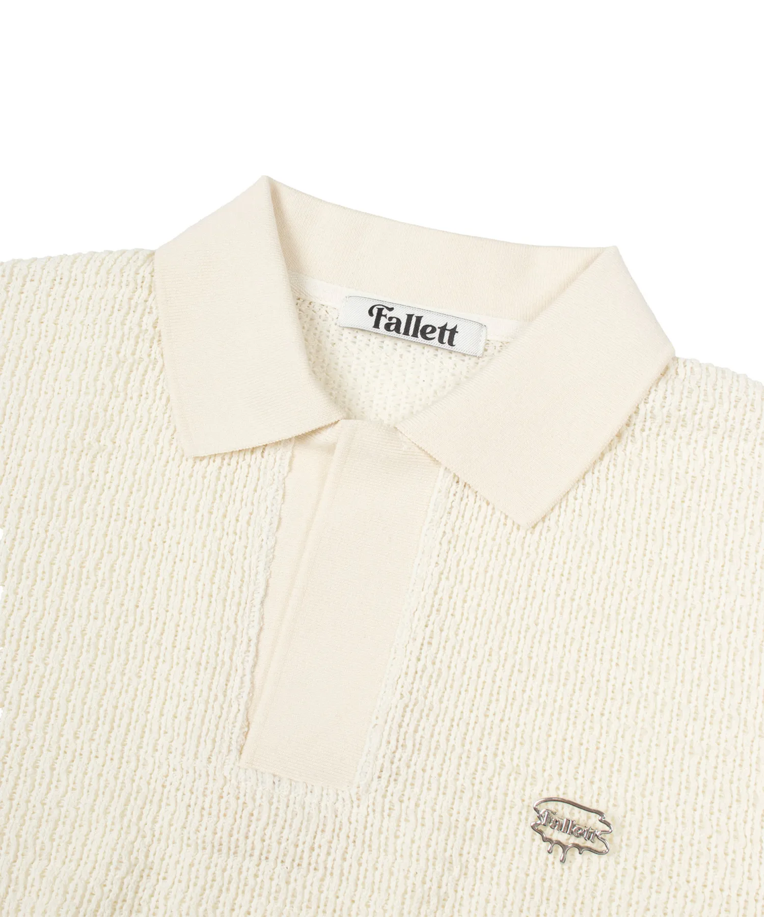 Fallett  |Plain Cotton Short Sleeves Logo V-neck & Crew neck