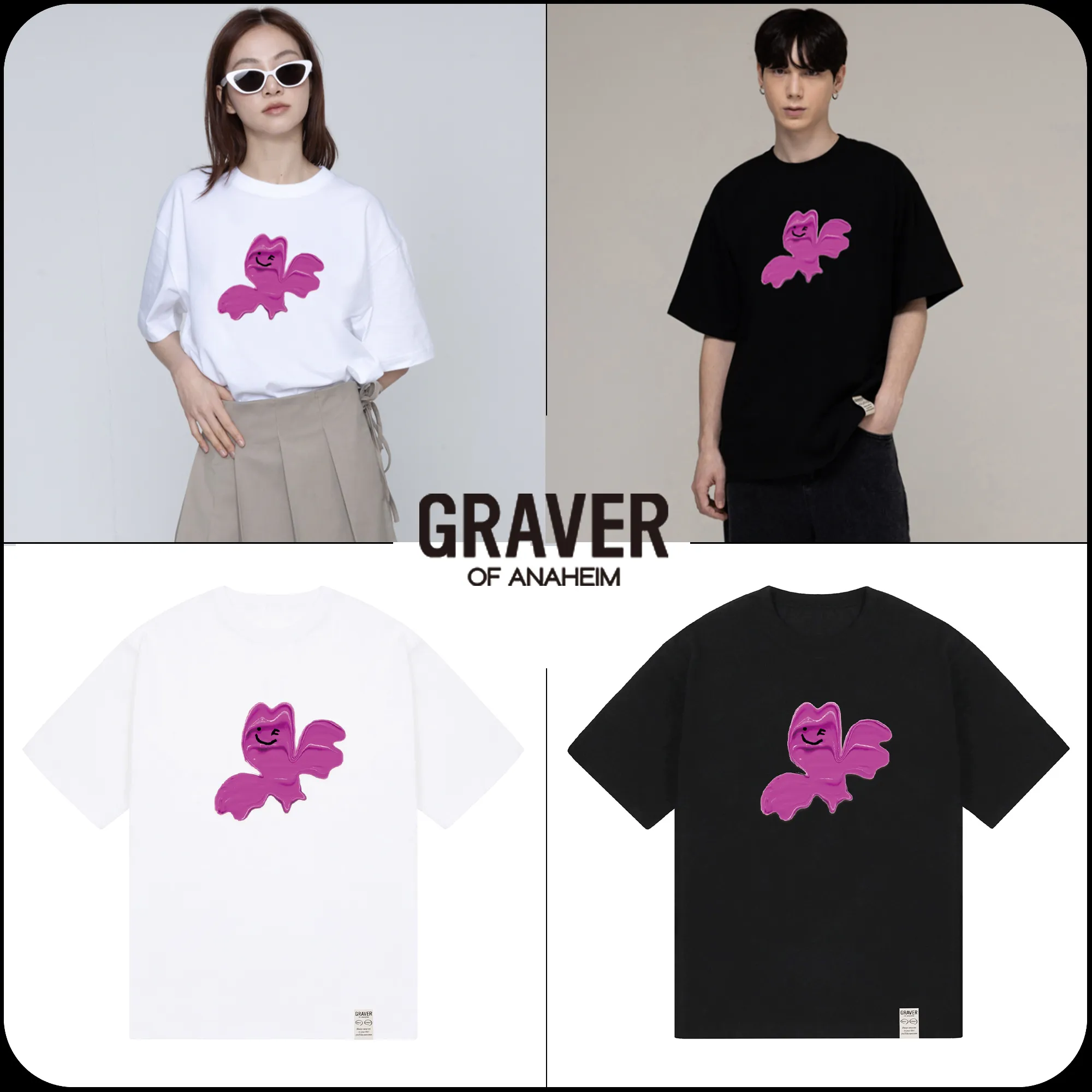 GRAVER  |Unisex Street Style Cotton Short Sleeves Logo T-Shirts