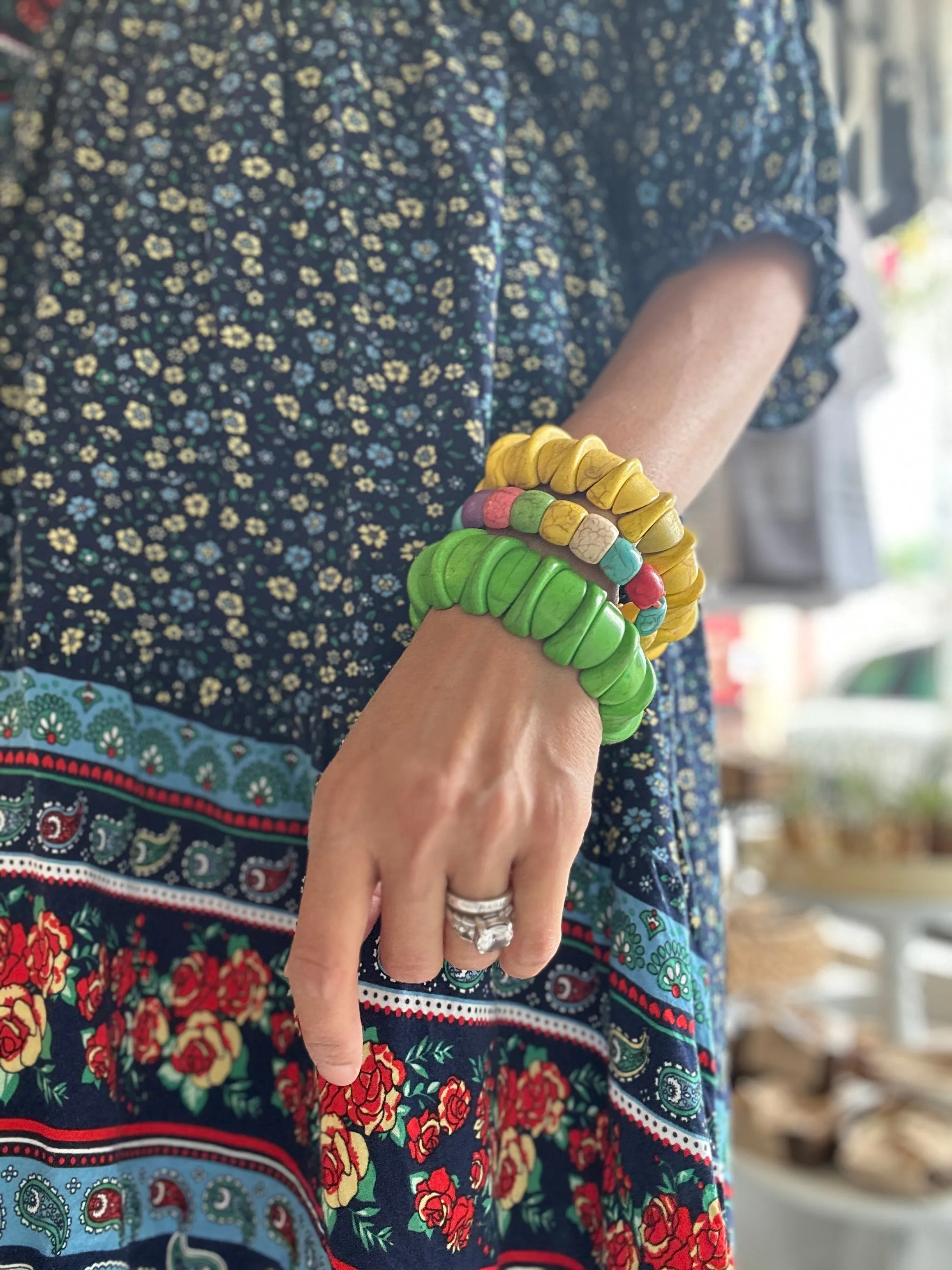 Handcrafted Natural Gemstone Stretch Bracelet