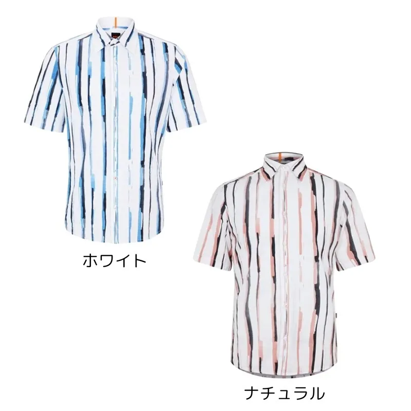 Hugo Boss  |Stripes Short Sleeves Logo Shirts