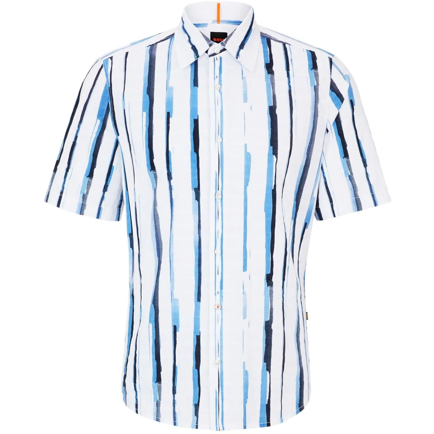 Hugo Boss  |Stripes Short Sleeves Logo Shirts