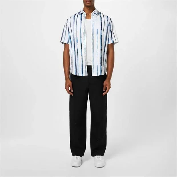 Hugo Boss  |Stripes Short Sleeves Logo Shirts