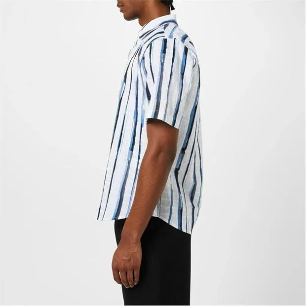 Hugo Boss  |Stripes Short Sleeves Logo Shirts