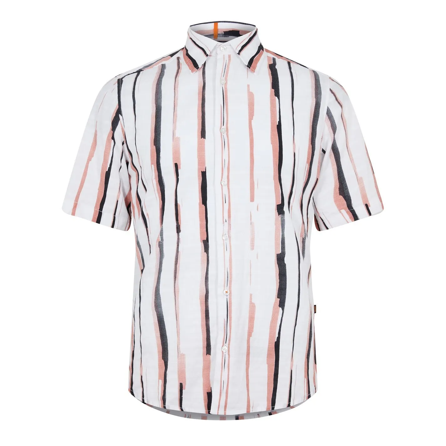 Hugo Boss  |Stripes Short Sleeves Logo Shirts