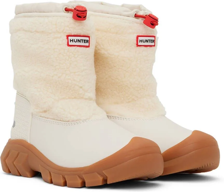 Hunter Kids White Wanderer Big Kids Boots