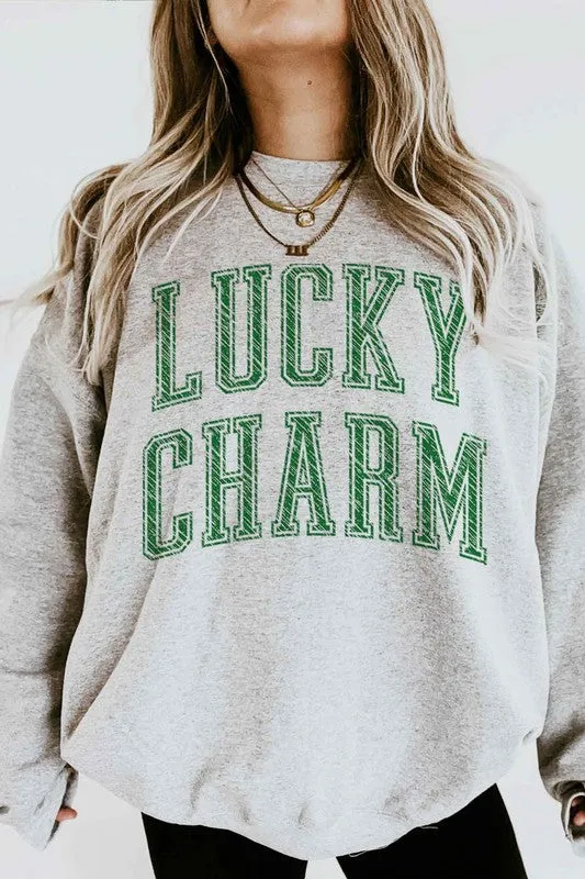 LUCKY CHARM ST PATRICKS GRAPHIC SWEATSHIRT