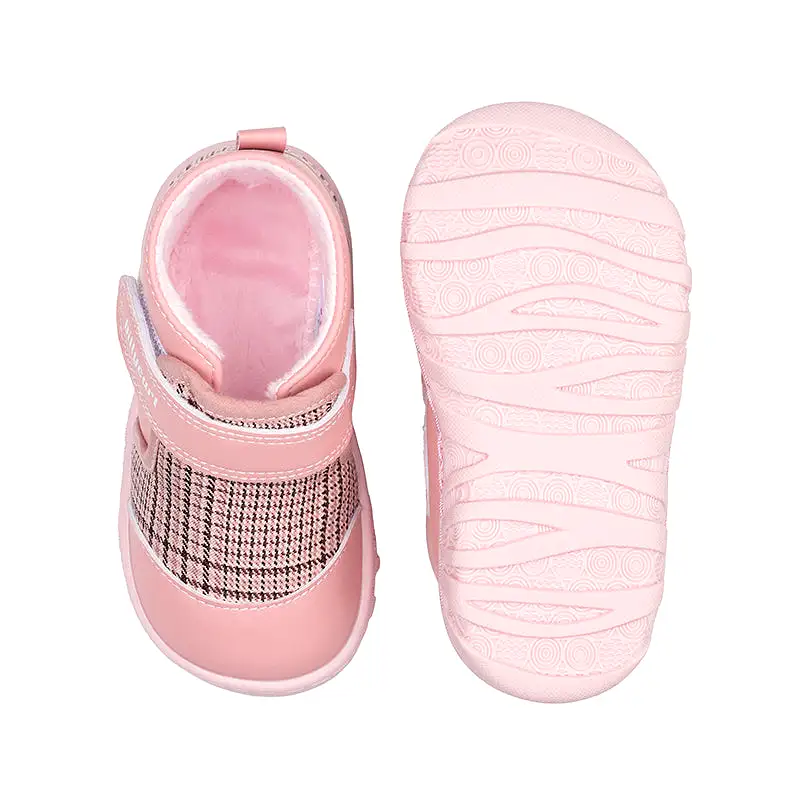 LUNA pink and plaid girls baby and toddler boots