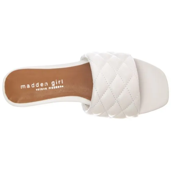 MADDEN GIRL Womens Porterr White Paris Sandals 