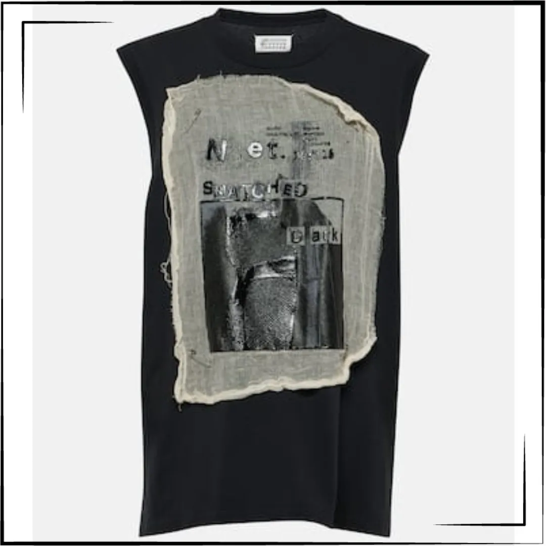 Maison Margiela  |Crew Neck Sleeveless Street Style Plain Cotton Short Sleeves