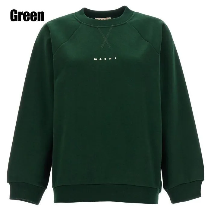 MARNI  |Green bio cotton sweatshirt with Marni logo