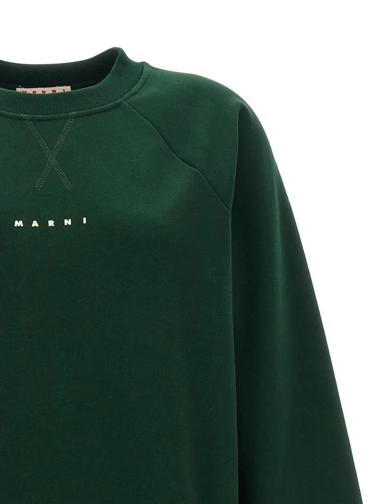 MARNI  |Green bio cotton sweatshirt with Marni logo