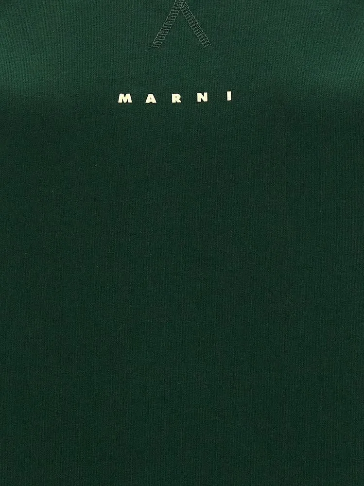 MARNI  |Green bio cotton sweatshirt with Marni logo