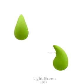 Matte Green Trendy teardrop earrings