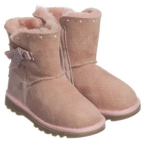 MISS BLUMARINE BABY GIRLS PINK SUEDE DIAMANTE BOOTS EU 26 UK 8.5