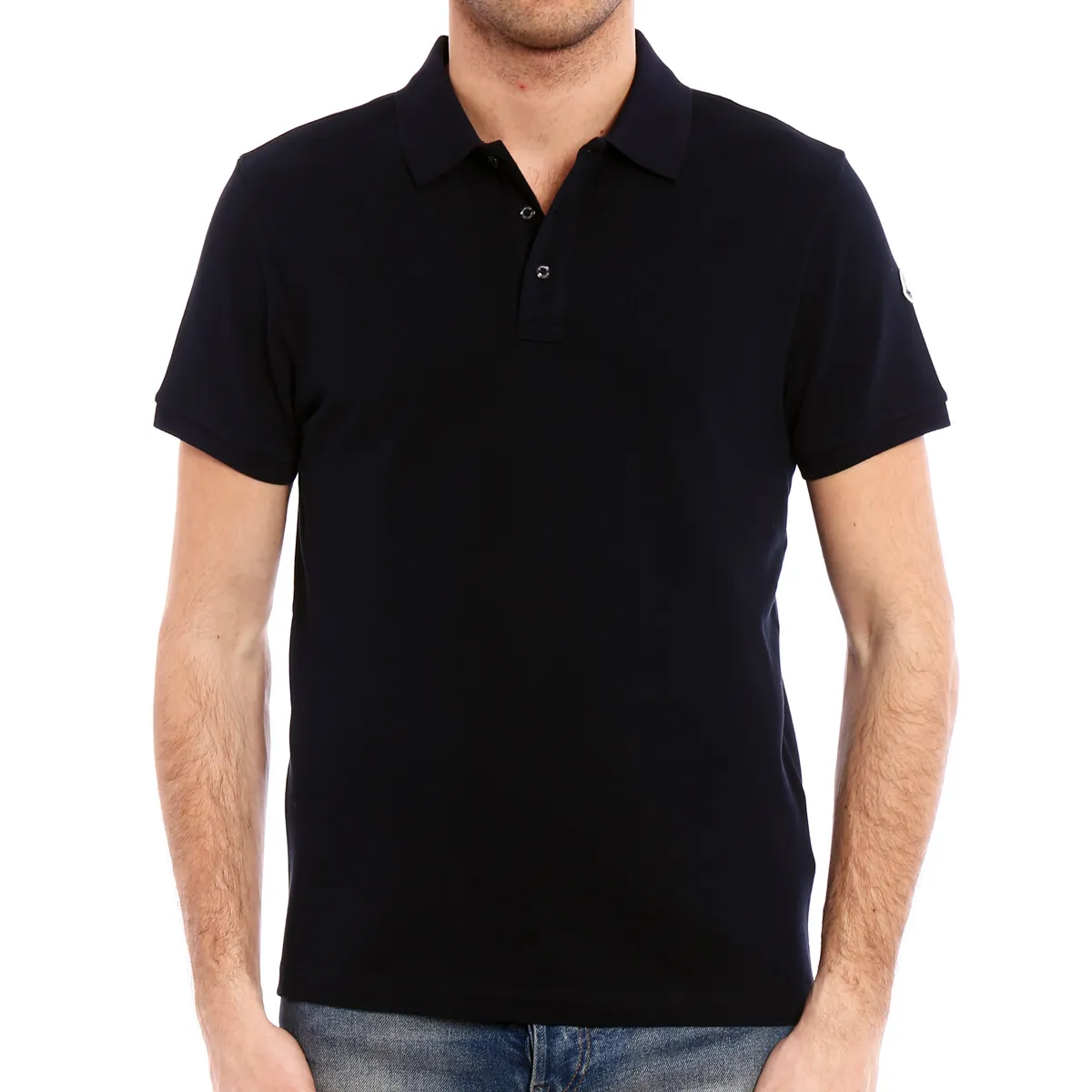 MONCLER  |Plain Cotton Short Sleeves Logo Polos