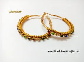 Multicoloured Stone Hoop earrings