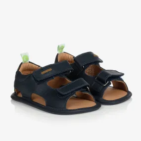 Navy Blue Leather Baby Sandals