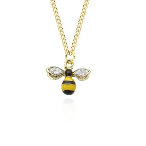 New Trendy Rhinestone Bee Pendants Necklace